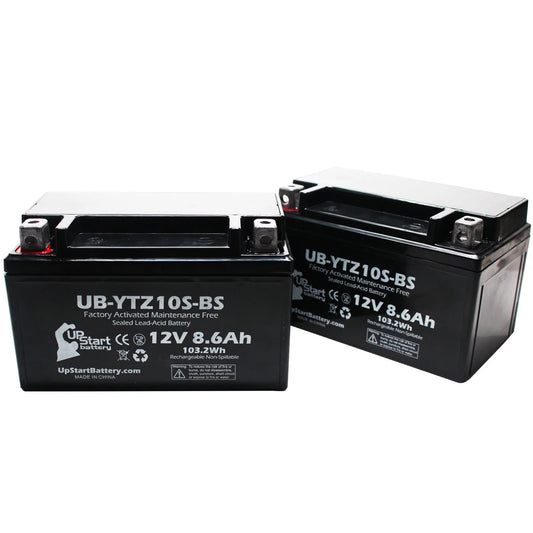 UB-YTZ10S-BS 2-Pack YZF-R6 - Battery Activated, 600CC Maintenance Free, Yamaha 2011 R6S) 8.6Ah, Factory Battery 12V, UpStart Replacement Motorcycle (excl.