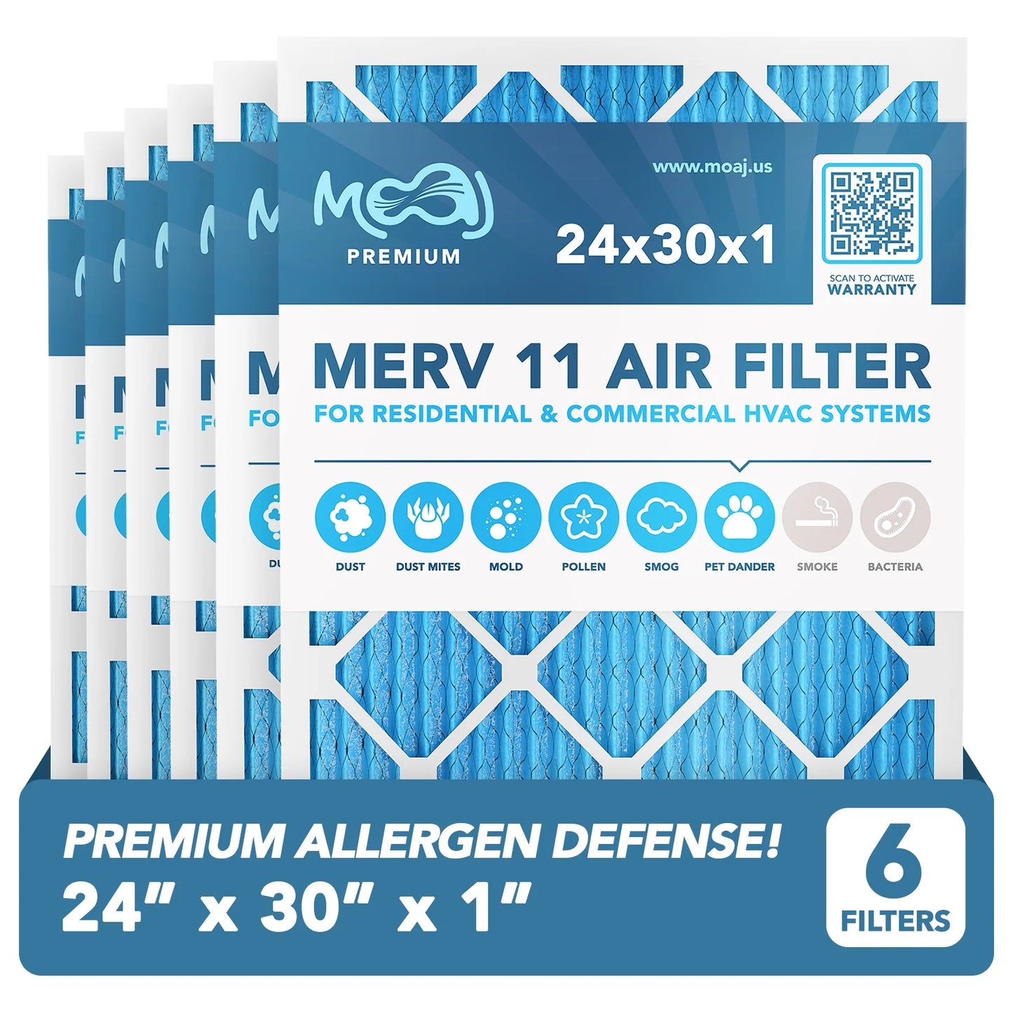 | 0.75" x | Applications Replacement USA Air 29.70" 11 | AC 24x30x1 (in.) Pleated Actual for MOAJ IN Filters Allergen Air Dimensions: Premium BASED | | MERV x (6-PACK) & 23.70" Filter Defense Furnace