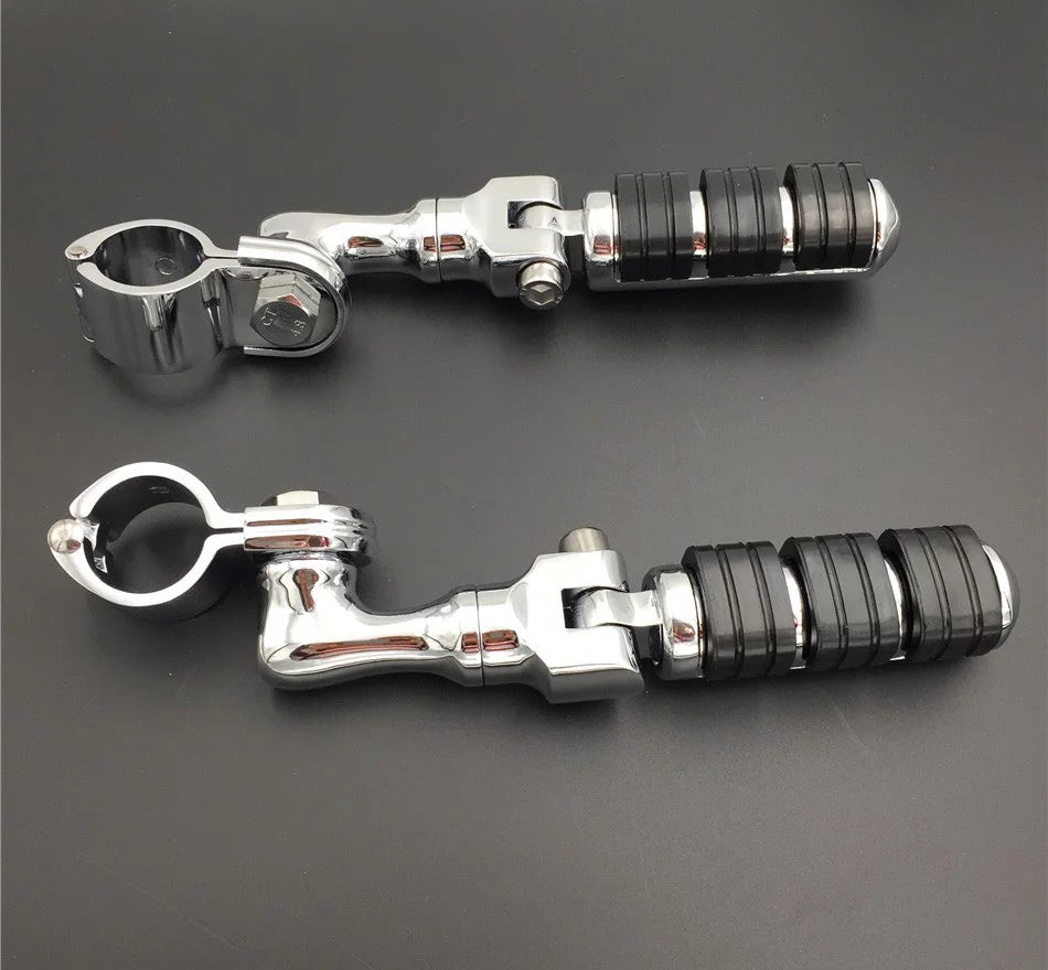 with Clamps Pegs 1200/Triumph VN400 Davidson Short VN900 Regular Sportster Angled 1/4" For Chrome Adjustable 1 Footrest HTT-MOTOR XL Harley 883 Rocket/Kawasaki Foot Vulcan