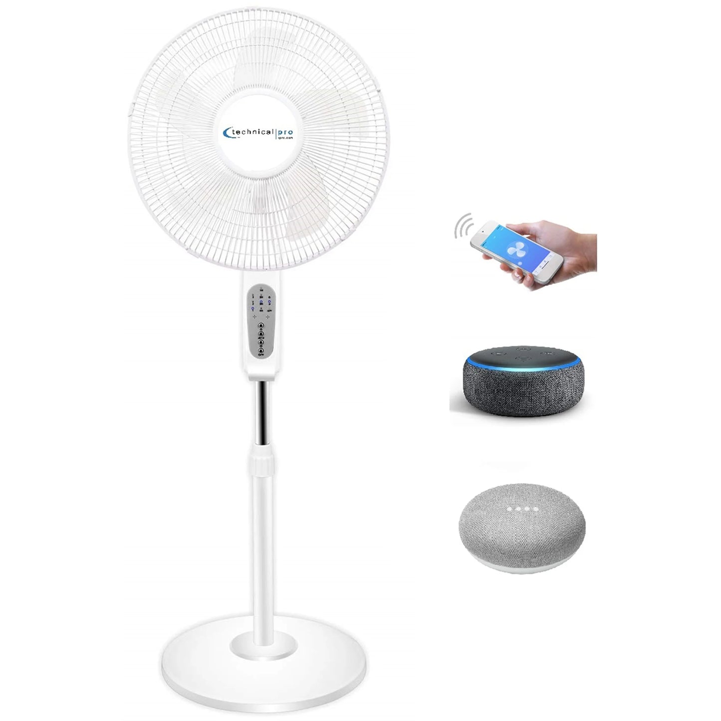 Alexa/Google Compatibe WIFI Standing Oscillating with Home Enabled Voice Technical Feature, with Pro Amazon Fan 16"