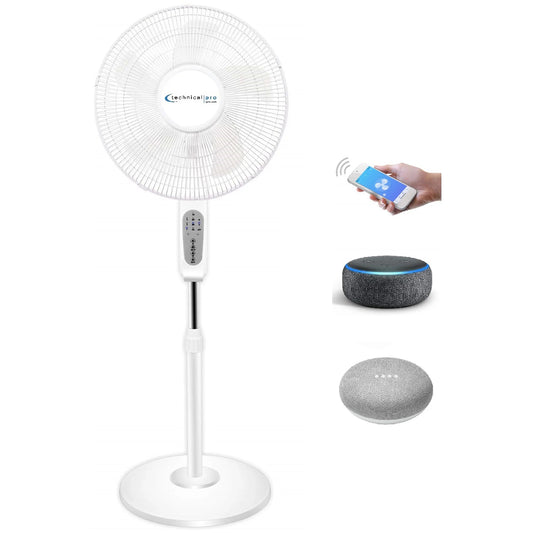 Alexa/Google Compatibe WIFI Standing Oscillating with Home Enabled Voice Technical Feature, with Pro Amazon Fan 16"