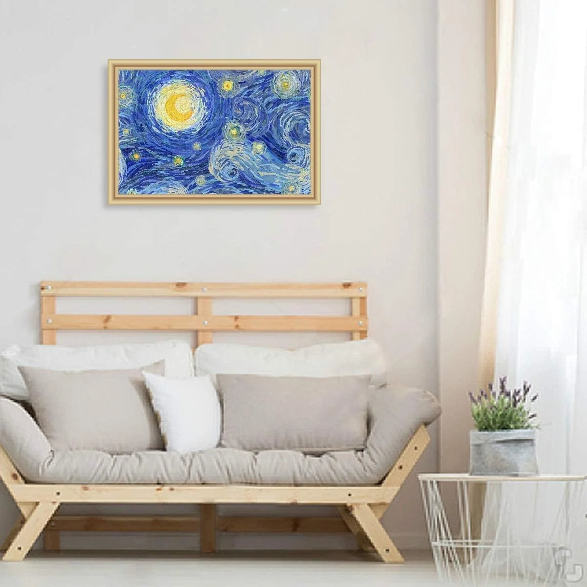 Stars Van Puzzle Puzzles 1000 Moon Night Cloud Adults for Gogh Wellsay Pieces Print Glowing Gift Kids DIY Style Jigsaw Sky Swirly Starry