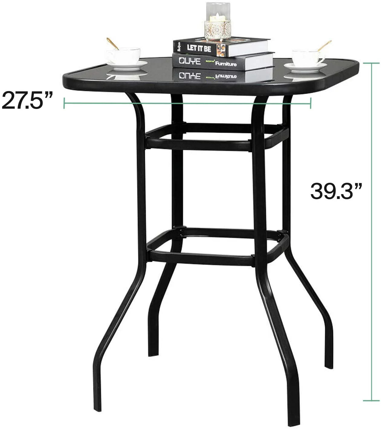 Strong Use Deck Glass Bar Table For Zoey