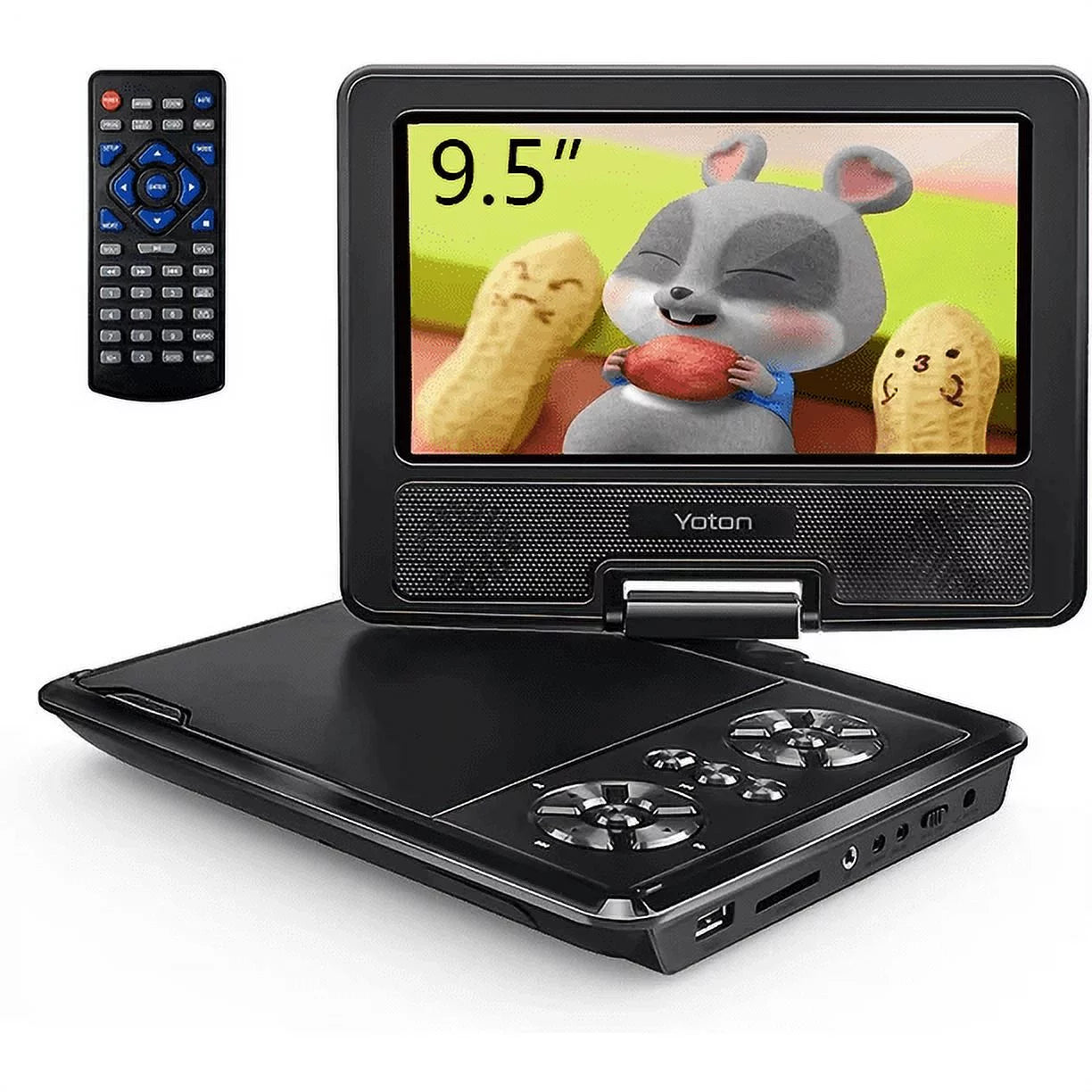 9.5" Battery Screen, Hours 7.5" Built-in and Portable 4-6 Kids Car, Yoton HD DVD for Swivel with Player