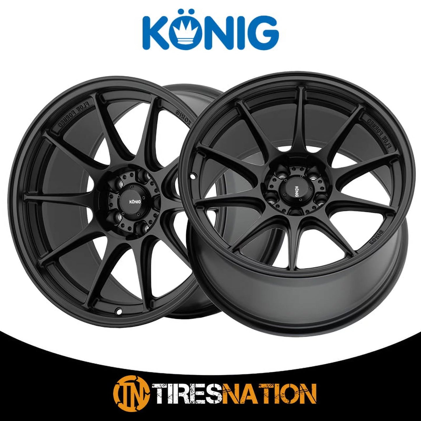 5x100 17x9 Semi-Matte Dekagram Black +40et Konig 57B Wheel