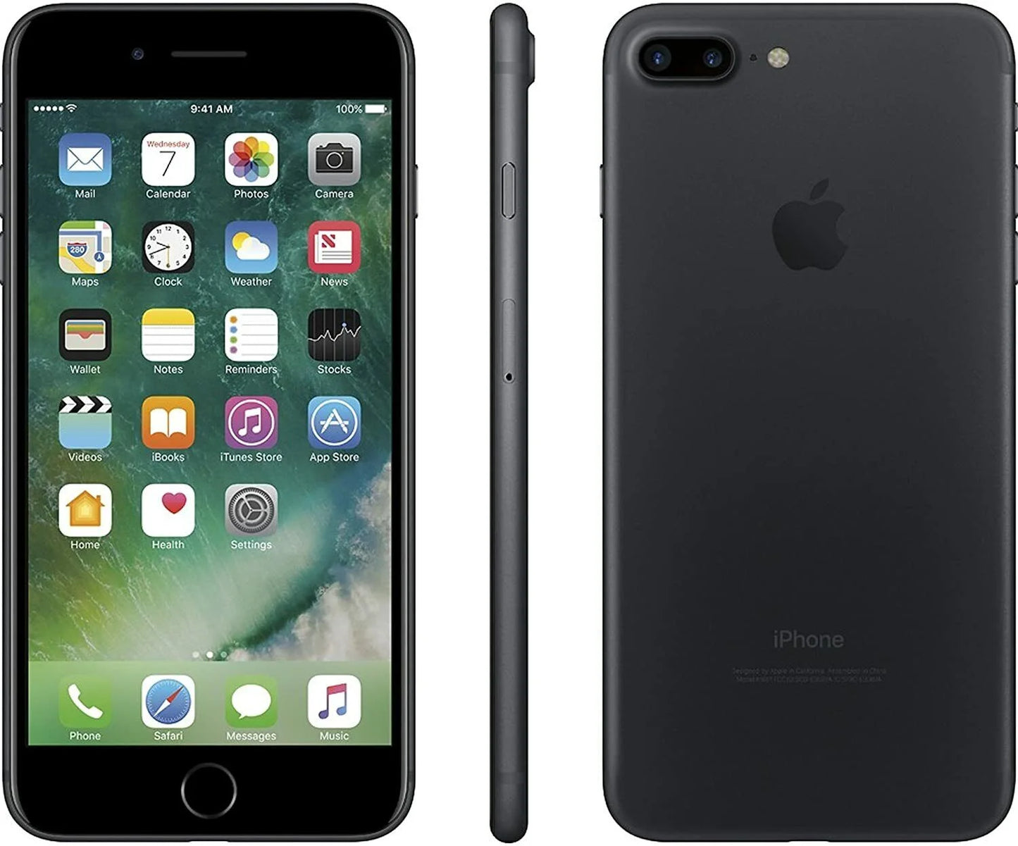 Unlocked) (Fully Glass Apple 32GB Tempered iPhone 7 (Refurbished) w/ Plus Pre-Installed Matte Restored Black A1661