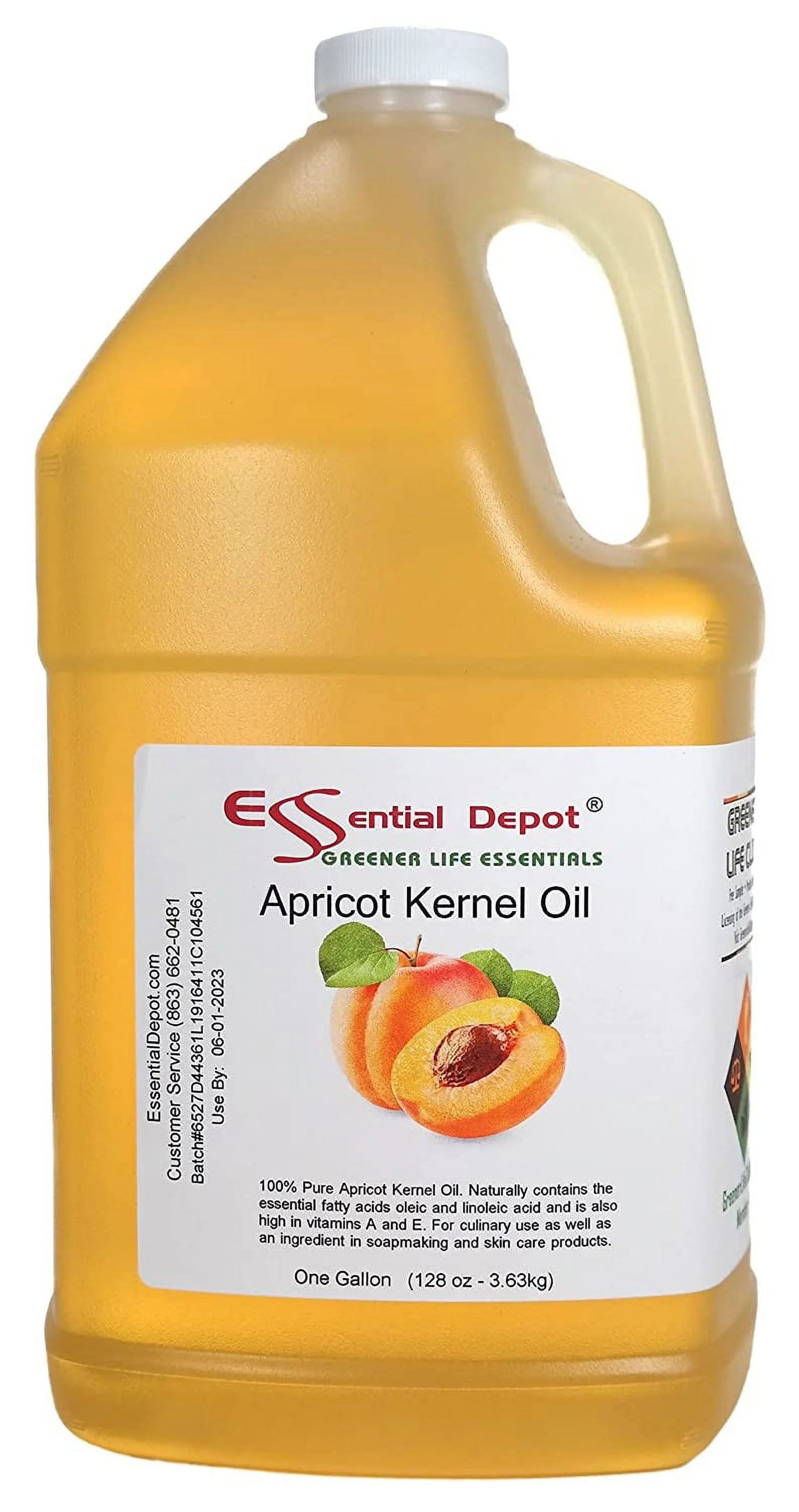 - - container Gallon Apricot - with Oil cap sealed Grade Food Kernel 1 safety HDPE resealable