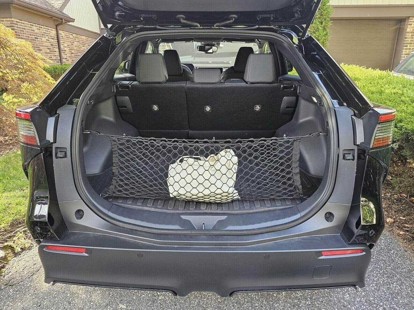 with Cargo for TOYOTA Cargo Organizer Mesh TOYOTA Vehicle EACCESSORIES – 2023-2024 EA(2 – Envelope for Organizer Premium bZ4X Nets SUV Style Compatible Storage Qty)Trunk bZ4X Trunk Nets Car Carrier –