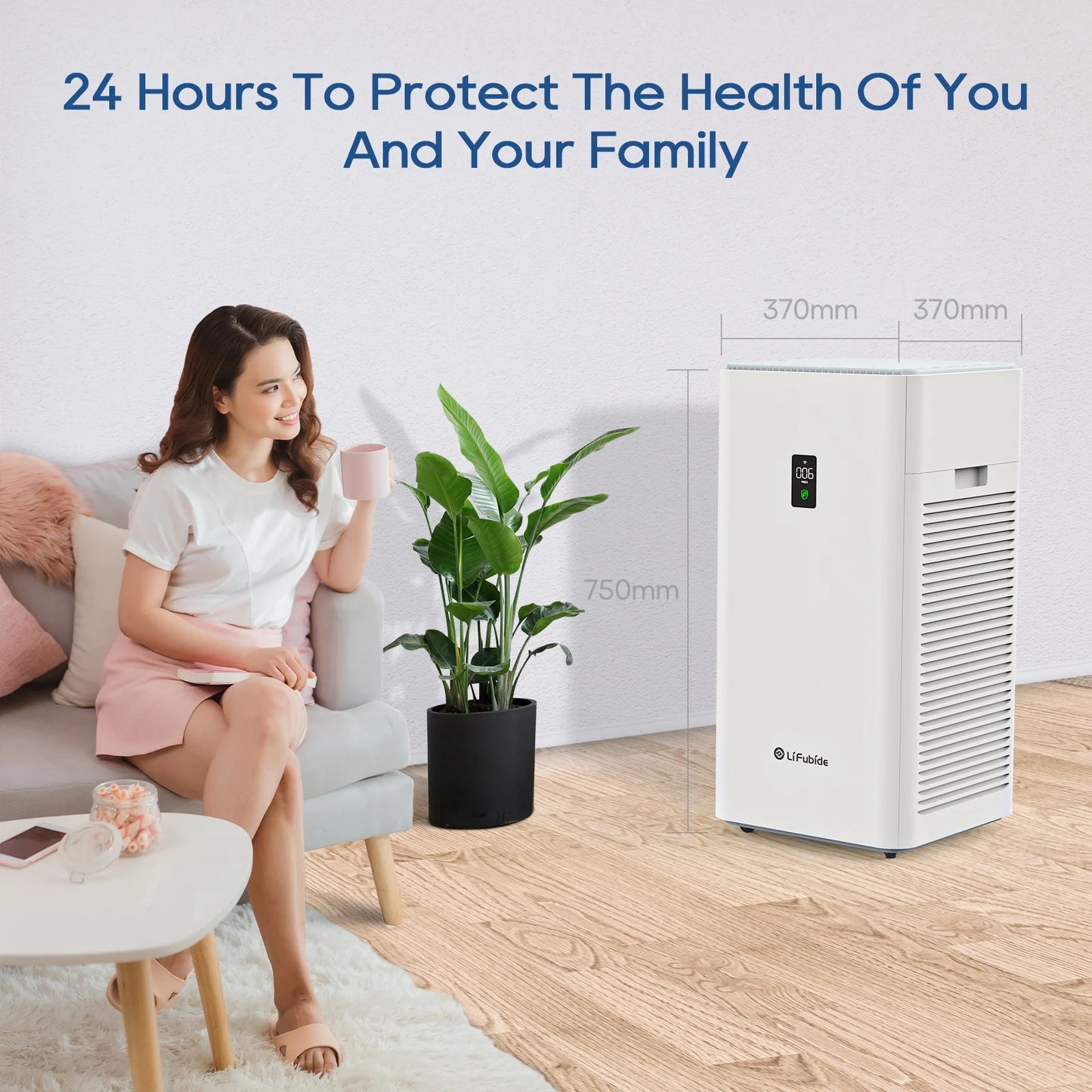 0.01 Air H13 Purifiers Low Smart Bedroom,Removal Coverage,24dB Purifier, Dust,PM2.5 True Odor Pet Large Room Sq.Ft 99.99% Of Microns Monitor, Air Smoke Lifubide Particles, Dander Noise HEPA,4555 For