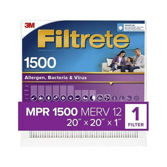 1500 And 1" Virus Bacteria 20 X Mpr Filtrete Filter 4Pk 20 X 3M Air (P)