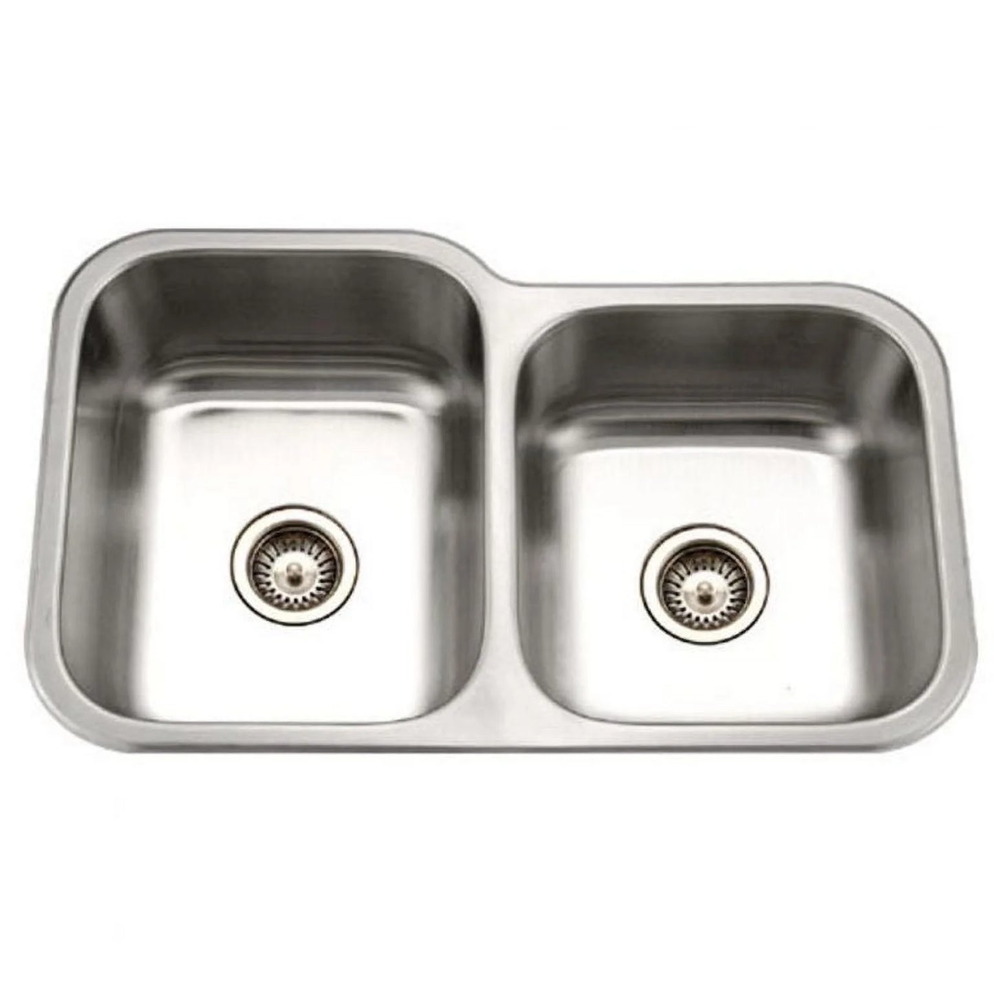 31-1/2" Bowl x Kitchen 60/40 Houzer 20-3/16" Bowl x 31-1/2" MEC-3220SR-1 Small x Undermount Stainless 17-15/16" 20-3/16" Steel Sink, Right Double