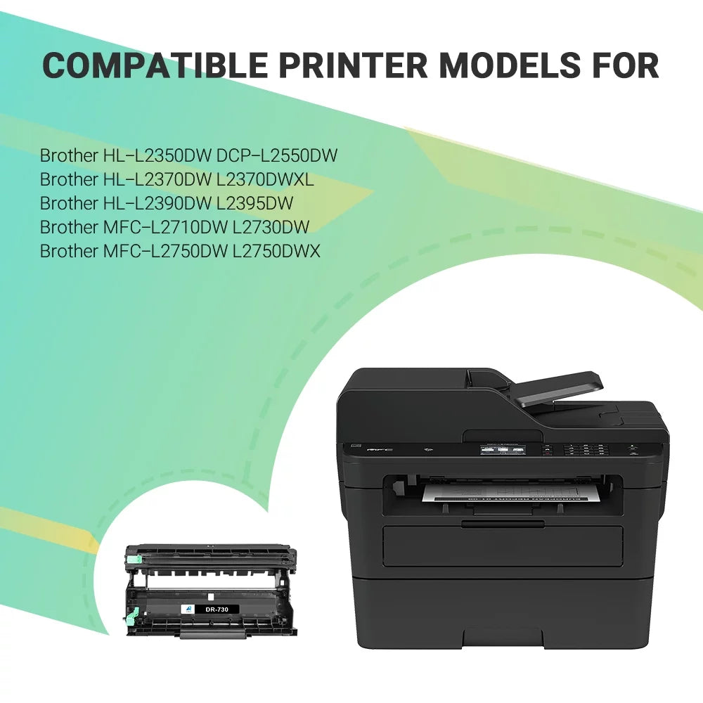 Use DCP-2550DW MFC-L2717DW HL-2370DW MFC-L2690DW Printer on DR730 MFC-L2750DW Drum Brother for HL-2390DW DR-730 HL-L2395DW 3-Pack) (Black, MFC-L2710DW Compatible Unit