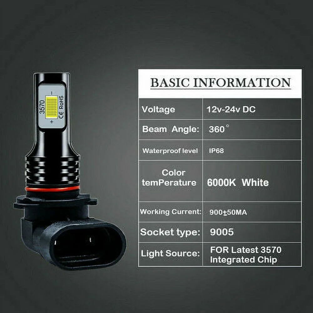 6000K 6pcs Bright 9006 white Super 9005 Headlight 2002 Sierra For LED GMC 2000 1999 880 + 2500 2001 Fog Light 1500 Bulbs