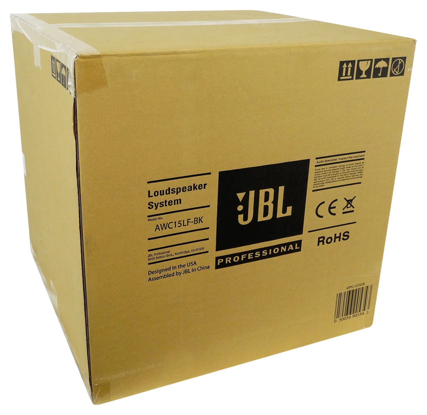 70v AWC15LF-BK Indoor/Outdoor Subs Commercial JBL (2) Subwoofers Black 15"