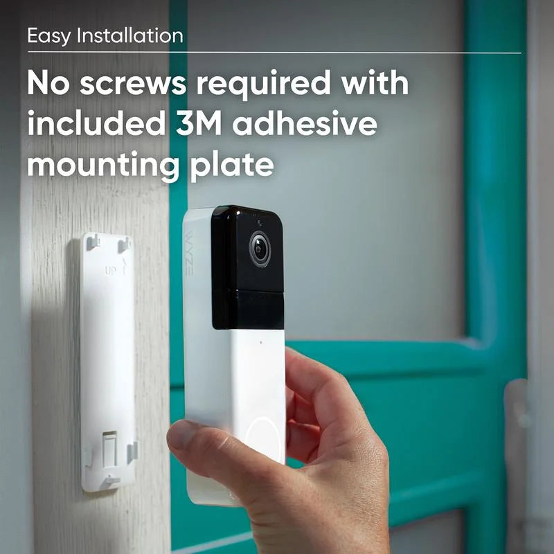 — Sticks Vision, Battery, Video, Ratio, 1:1 Pro and Camera Assistant Wireless Video Audio, w/ w/ Works Aspect Adhesive 2-Way QHD Google Wyze Night Color Alexa Doorbell Doorbell Walls, to