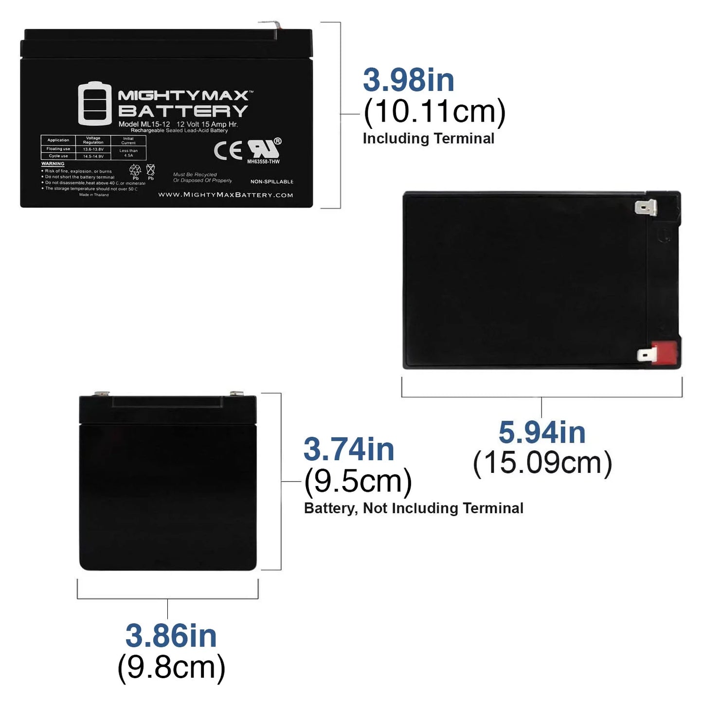 6 Pack Scooter Replacement 12V EVO Battery - Electric 15AH 500W for