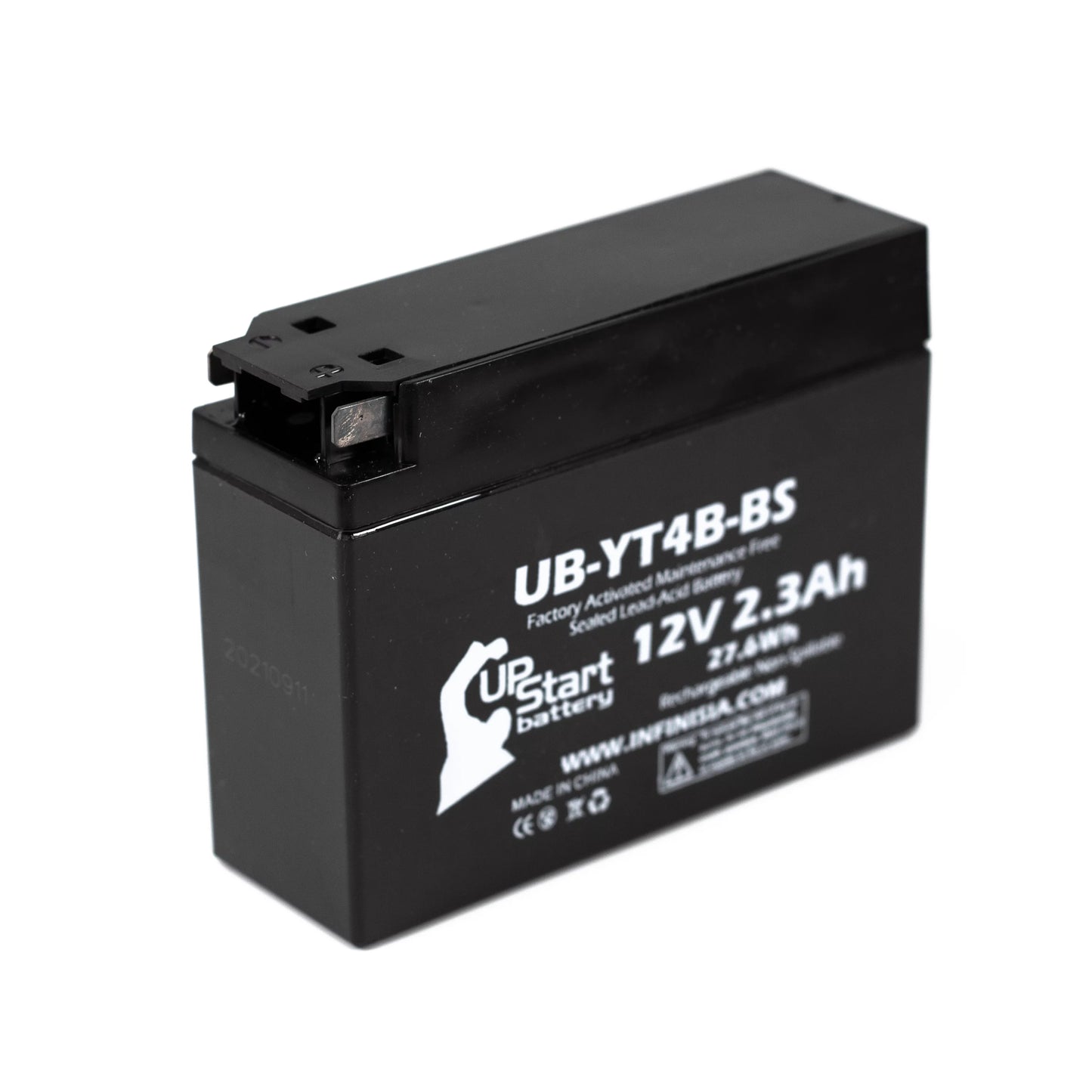 UpStart UB-YT4B-BS SR400 Activated, 400CC for (FI) Free, 2010 2.3Ah, - Maintenance Replacement 4-Pack Factory Motorcycle 12V, Battery Yamaha Battery