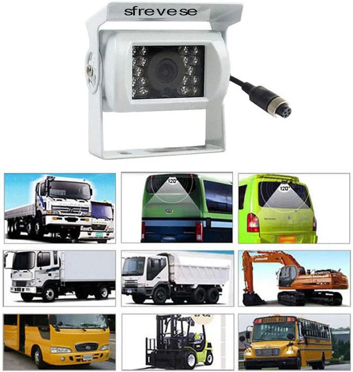 4Pin Vehicle Night Vision Lorry Car View Rear for Pickup Motorhome Truck Vehicle Backup Bus Parking Camera Reversing