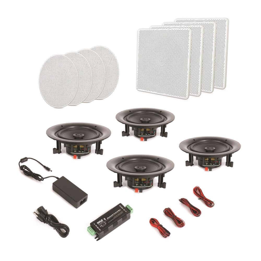 Way 2 Bluetooth 6.5 Flush Speakers, Mount Pack) Pyle Pack In 4 Ceiling Wall 200W Audio (4