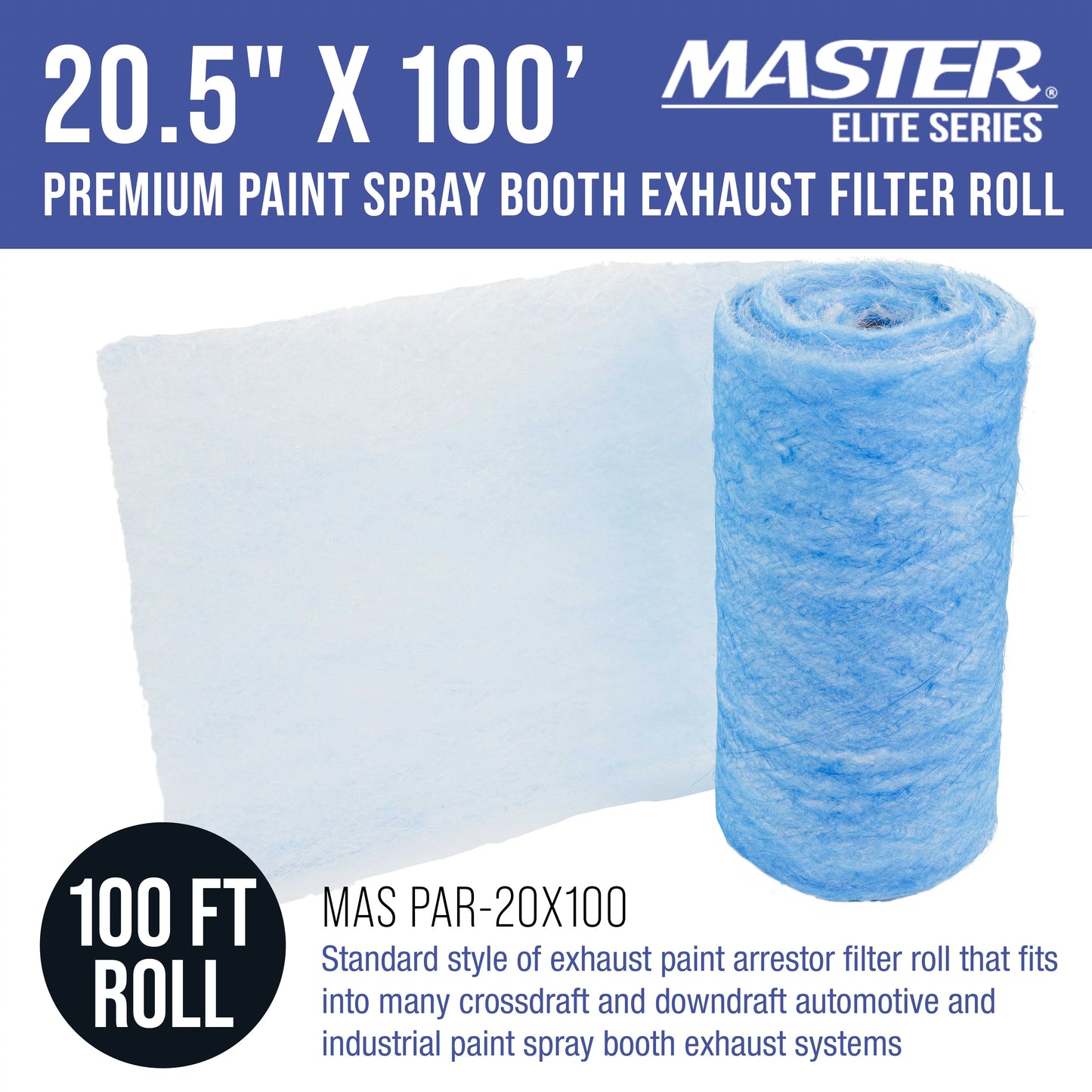 18 Exhaust Captures Heavy-Duty Paint Roll, Paint Elite Booth 100' Traps Premium Gram Particles Refinish Spray Master 20.5" Paint - in Arrestor - Filter Overspray Fiberglass x Car Autobody Booths