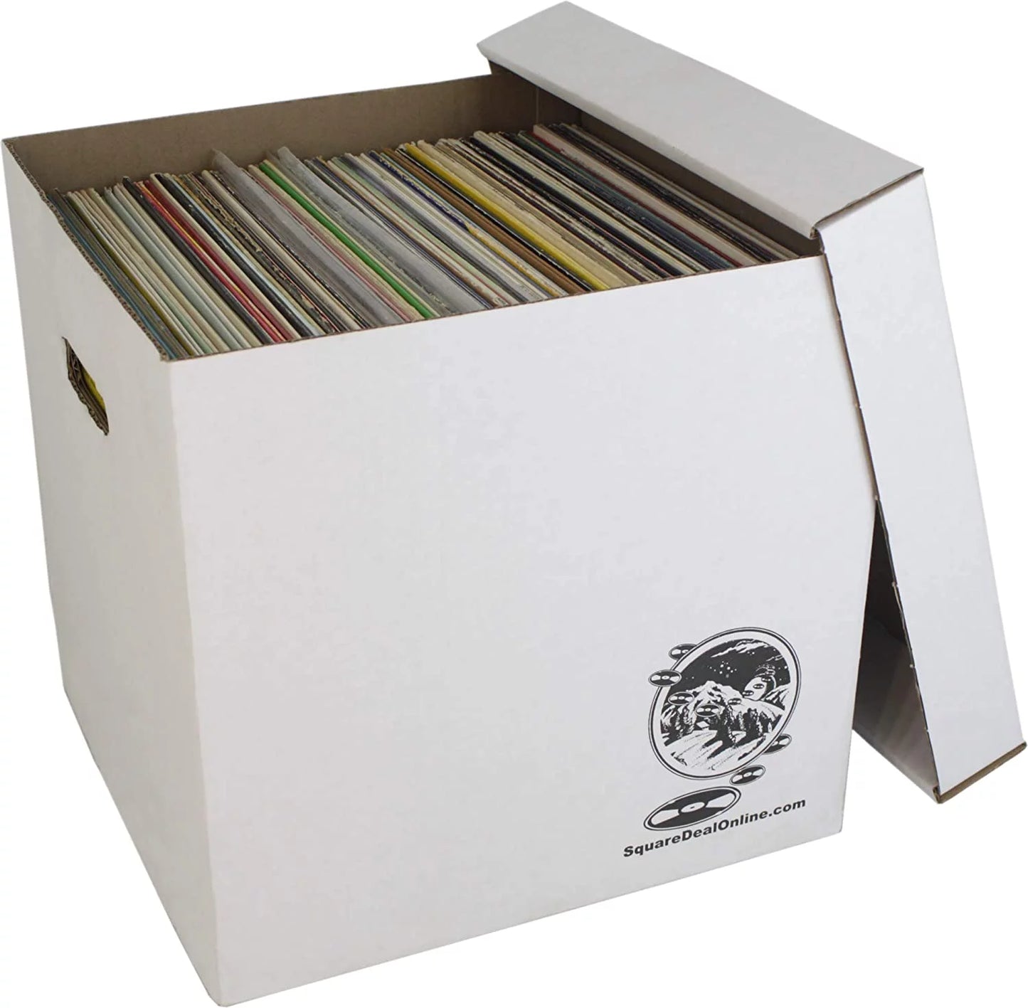 with of 90 Lid Vinyl Set Laser Sturdy Cardboard to 12" Removable Holds or Boxes Records - Discs - Record Storage - #12BC13 up Box 10