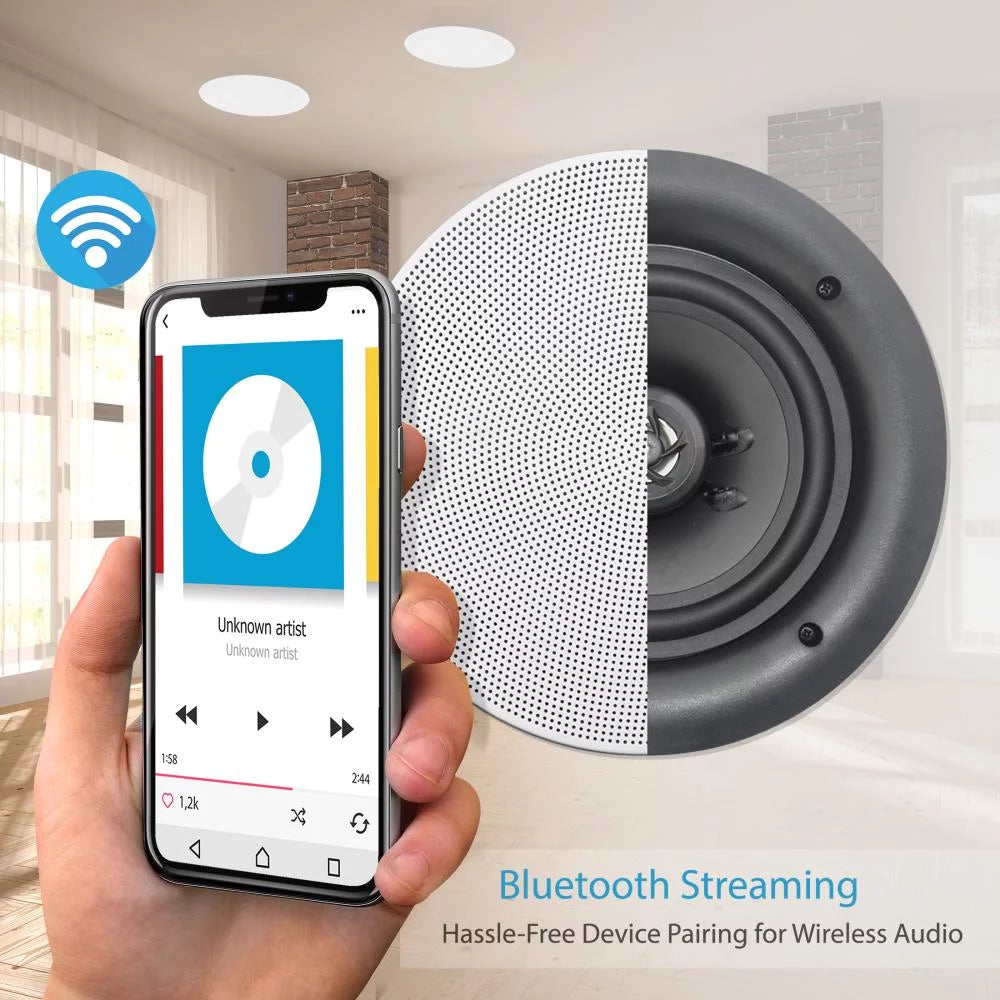 Way 2 Bluetooth 6.5 Flush Speakers, Mount Pack) Pyle Pack In 4 Ceiling Wall 200W Audio (4