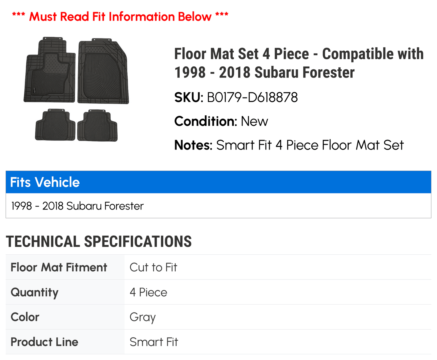 2015 with Set 1998 4 2006 Piece - 2003 2013 2012 2004 - 2002 2009 2010 Mat 2014 2001 Forester 2005 2011 2017 2008 1999 2016 2007 Subaru 2018 2000 Compatible Floor