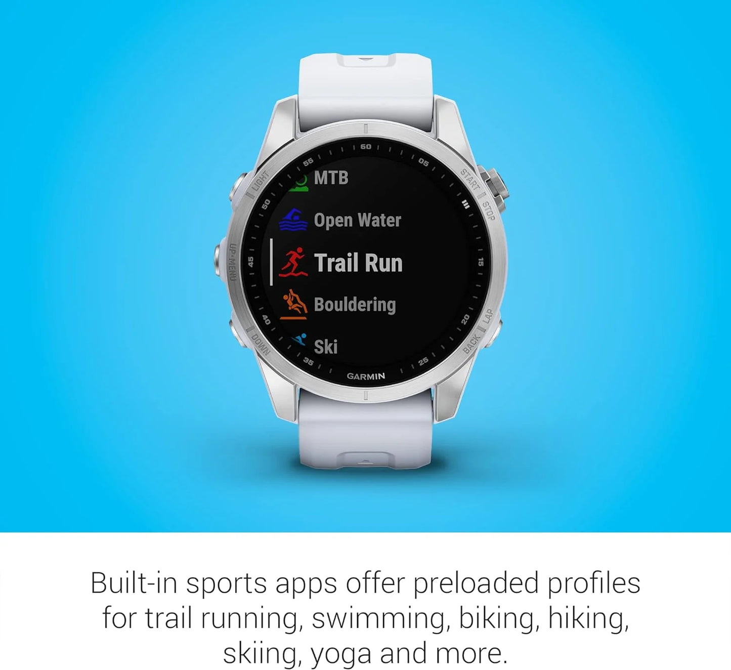 Smartwatch, with Garmin Sized Smaller 7S, Whitestone Fenix Adventure Silver (Refurbished)