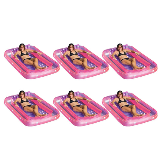 9052 (6 Pack) Box) Pool Suntan (Open Inflatable 71" Lounge Float Tub Swimline