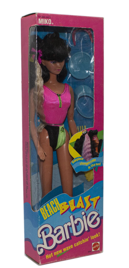 (3244) Miko 1998 NRFB, Box Blast Barbie, Non-Mint Beach