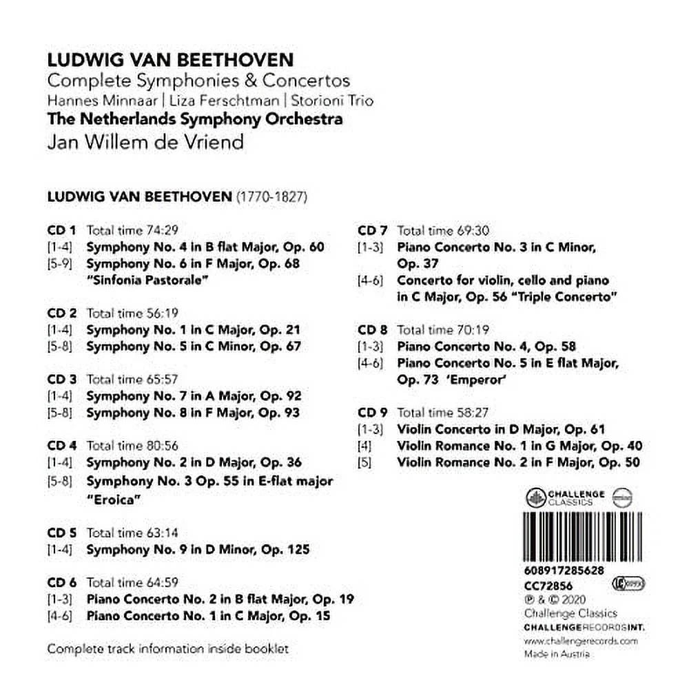 / & Symphonies Beethoven CD Symphony - Concerto Complete Orch Netherlands / - Vriend