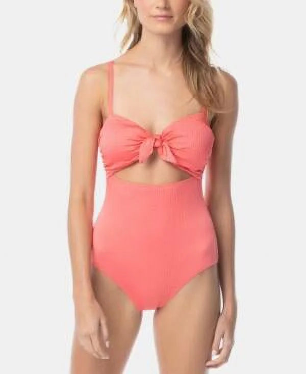 6 Smocked One-Piece $122 Tie-Front MSRP Swimsuit Vince Camuto Size