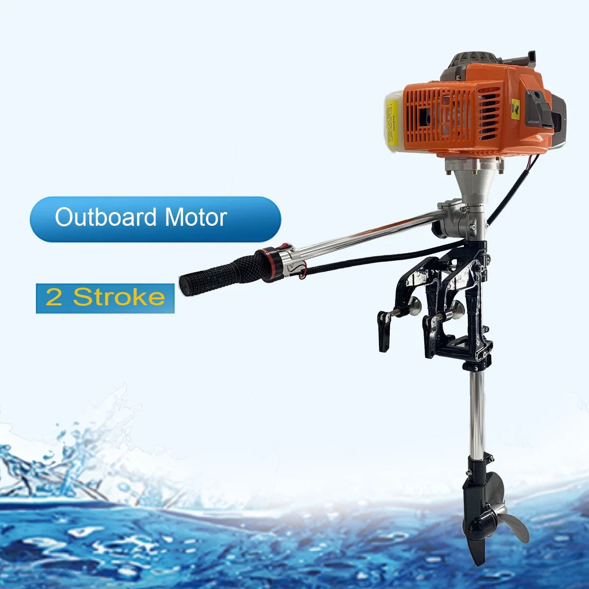 with Motor NICCOO Air System Motor 4HP Mounted Motor 2-Stroke Electric 63CC Transom Cooling Outboard Trolling