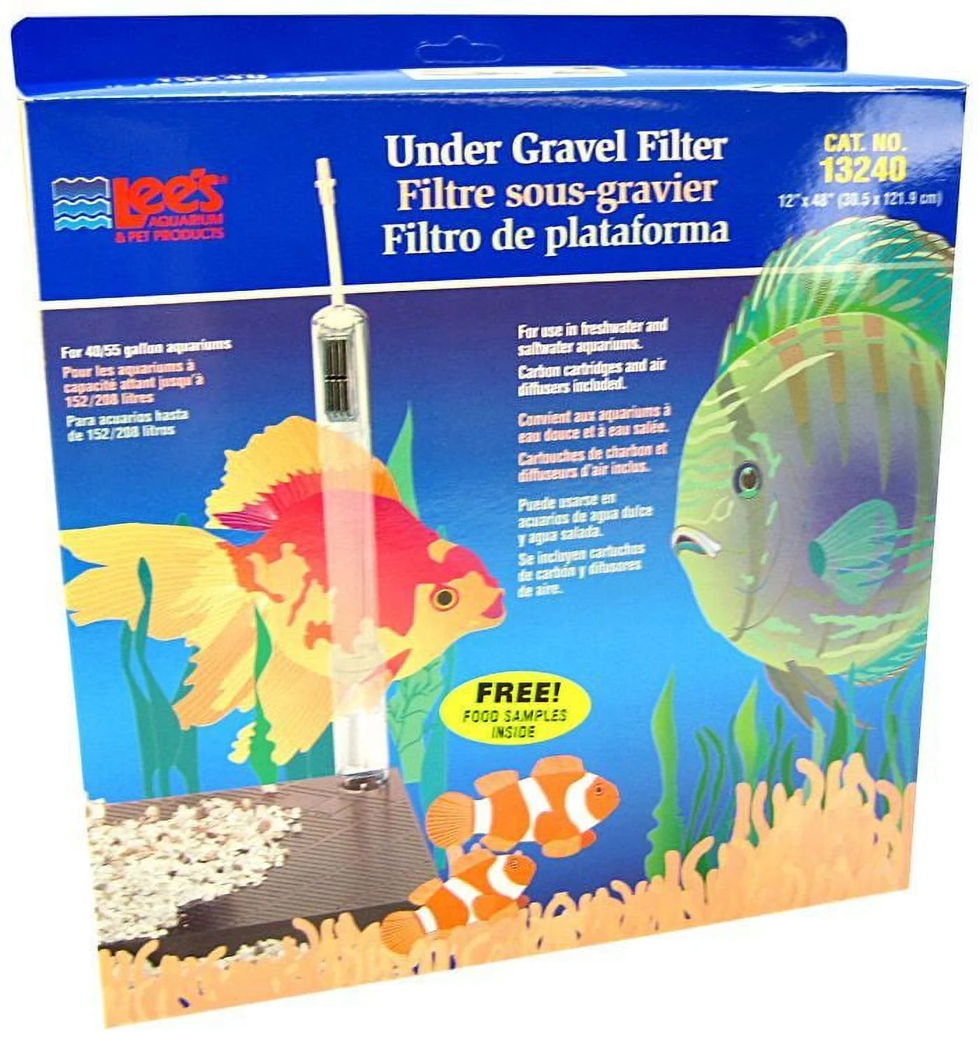 x Filters Wide Long (40-55 48" Gallons) Filter 12" Lees Original [Aquarium, Undergravel] Undergravel