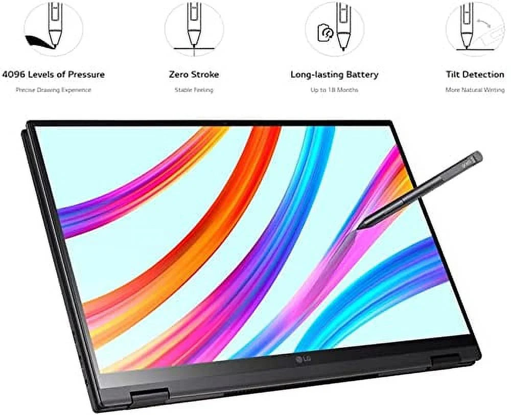 (16GB Ultra-Light 16" Fingerprint, Life, 1600) WQXGA IPS 16:10 Touch Stylus Hr PCIe | Battery SSD) 2in1 21 Thunderbolt RAM Wi-Fi (2560 Webcam 6, i7-1165G7, Display, Pen, 4, x Laptop, Evo LG gram 512GB