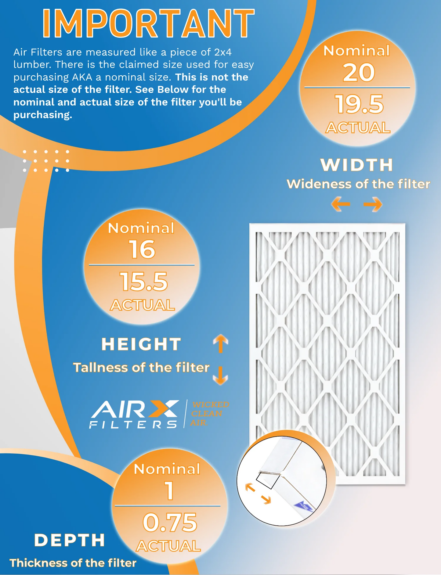 Air AIRX FPR to Furnace - Comparable of MERV FILTERS CLEAN by Pack 5 Made & 700 Rating, Filters in Filter MPR USA 16x20x1 WICKED 12 AIR. 8