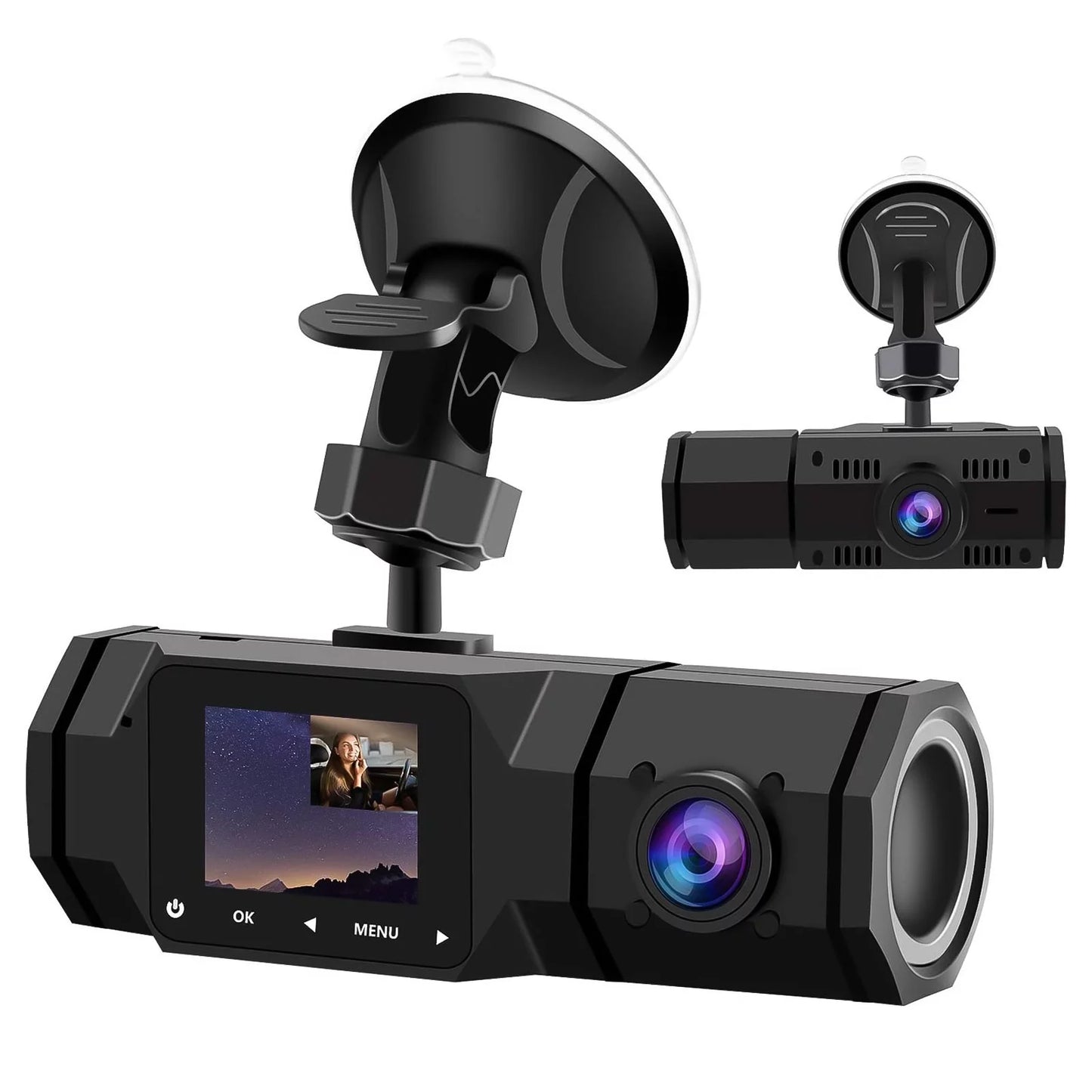 Taxi G-Sensor, Parking FHD Cam, Night Camera Interior Dual for Dash 1080P Front IR Recording, Recorder Car, Vision Driving with Dual Dash TSV Dashcam, Mode Loop