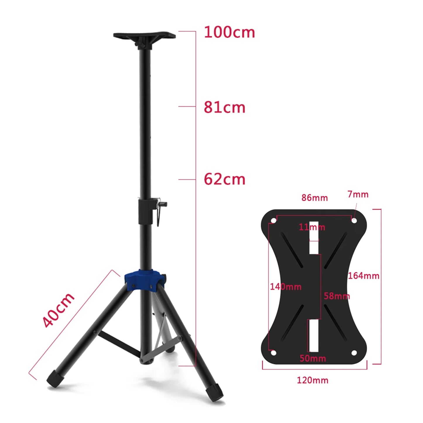 Speaker, Bracket Studio Sound Surround Heavy Duty Non Bisofice Performance Stand Speaker Stand slip Tripod for with Adjustable Height for Base,