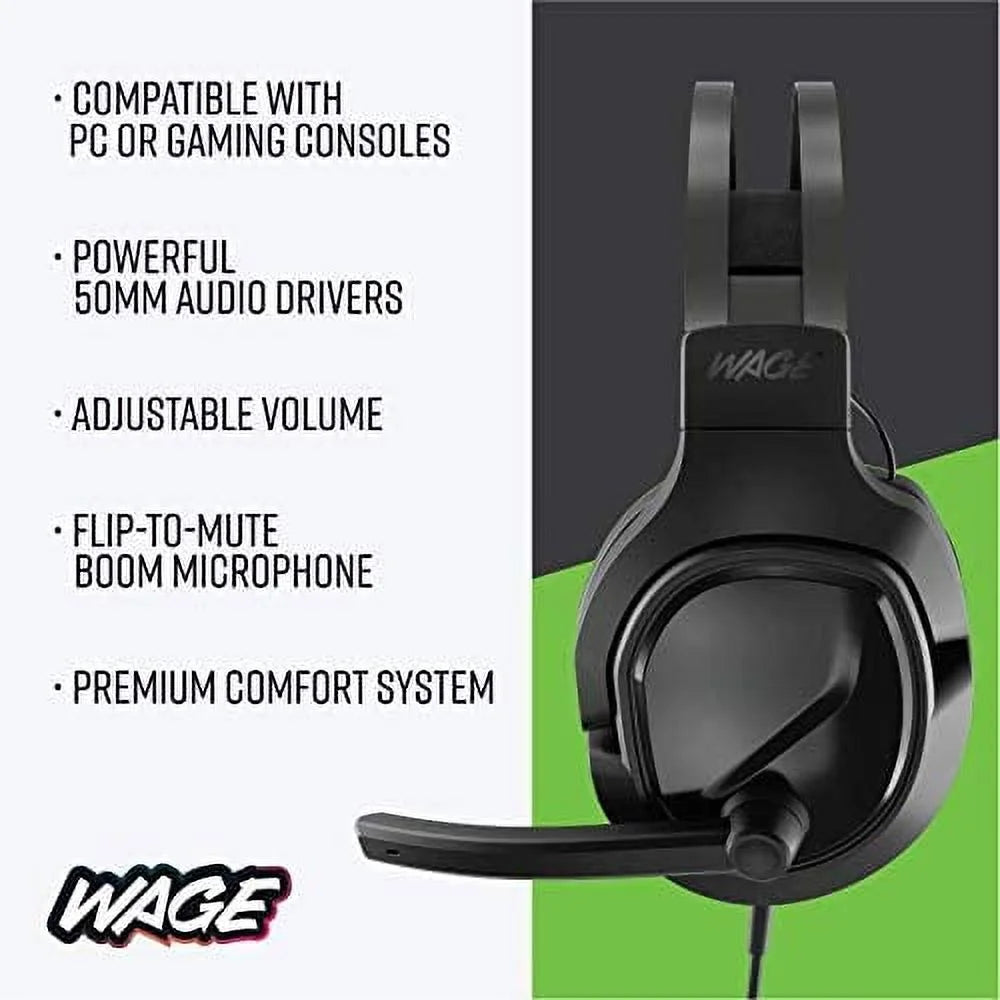 (WMAGY-N080) Gaming Wage Universal Headset Pro Black/Green -