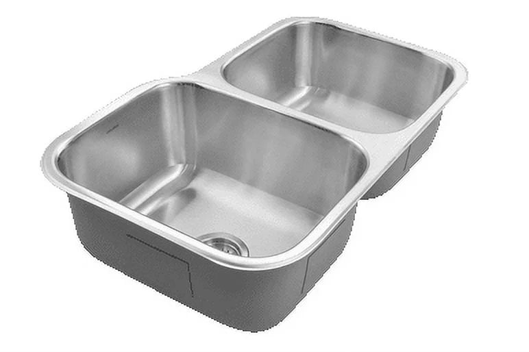 31-1/2" Bowl x Kitchen 60/40 Houzer 20-3/16" Bowl x 31-1/2" MEC-3220SR-1 Small x Undermount Stainless 17-15/16" 20-3/16" Steel Sink, Right Double