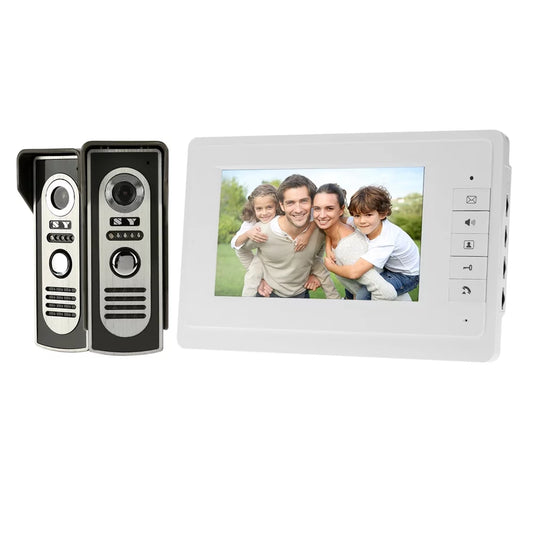 System Monitor Wired Home Camera support Night Indoor Phone Door View Doorbell Rainproof Outdoor Unlock Video with Infrared Visual for and 7”