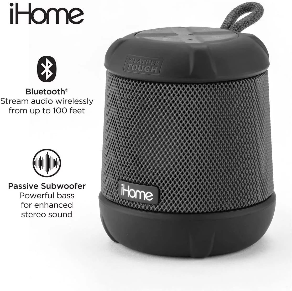 Speaker Bluetooth iHome with Portable Life 20HR Battery Waterproof