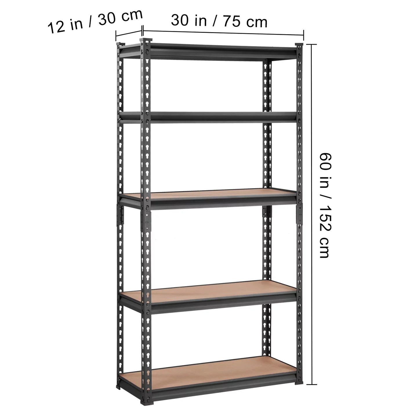 Storage x Shelving Steel Tier Adjustable 5 Heavy Load Garage Rack 2000 x Duty Unit, BENTISM 60"H lbs 12"D 30"W