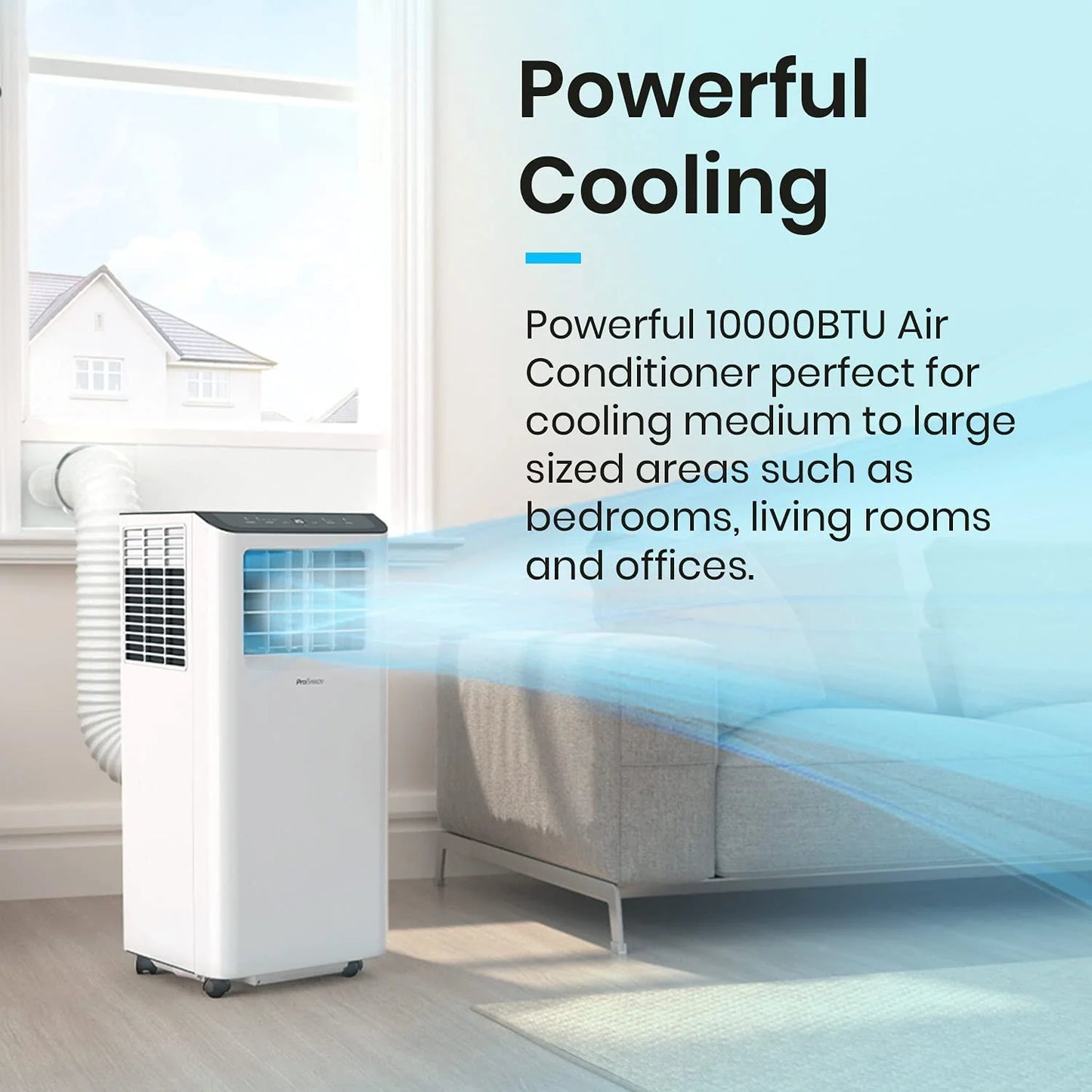 Wifi Room Dehumidifier, Conditioner Air for 450SqFt in Kit, Venting Air BTU Conditioner Window Air Timer, Unit, Night, 4 Unit 10000 Portable AC with Smart 1 Fan, Portable Conditioning QCAI