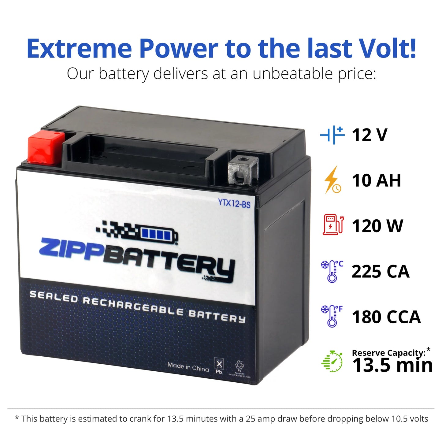 12 180 Ah, Battery Battery YTX12-BS Gsx-r1000 (12-BS CCA) 2004 1000cc for Zipp Motorcycle Suzuki Volt,10