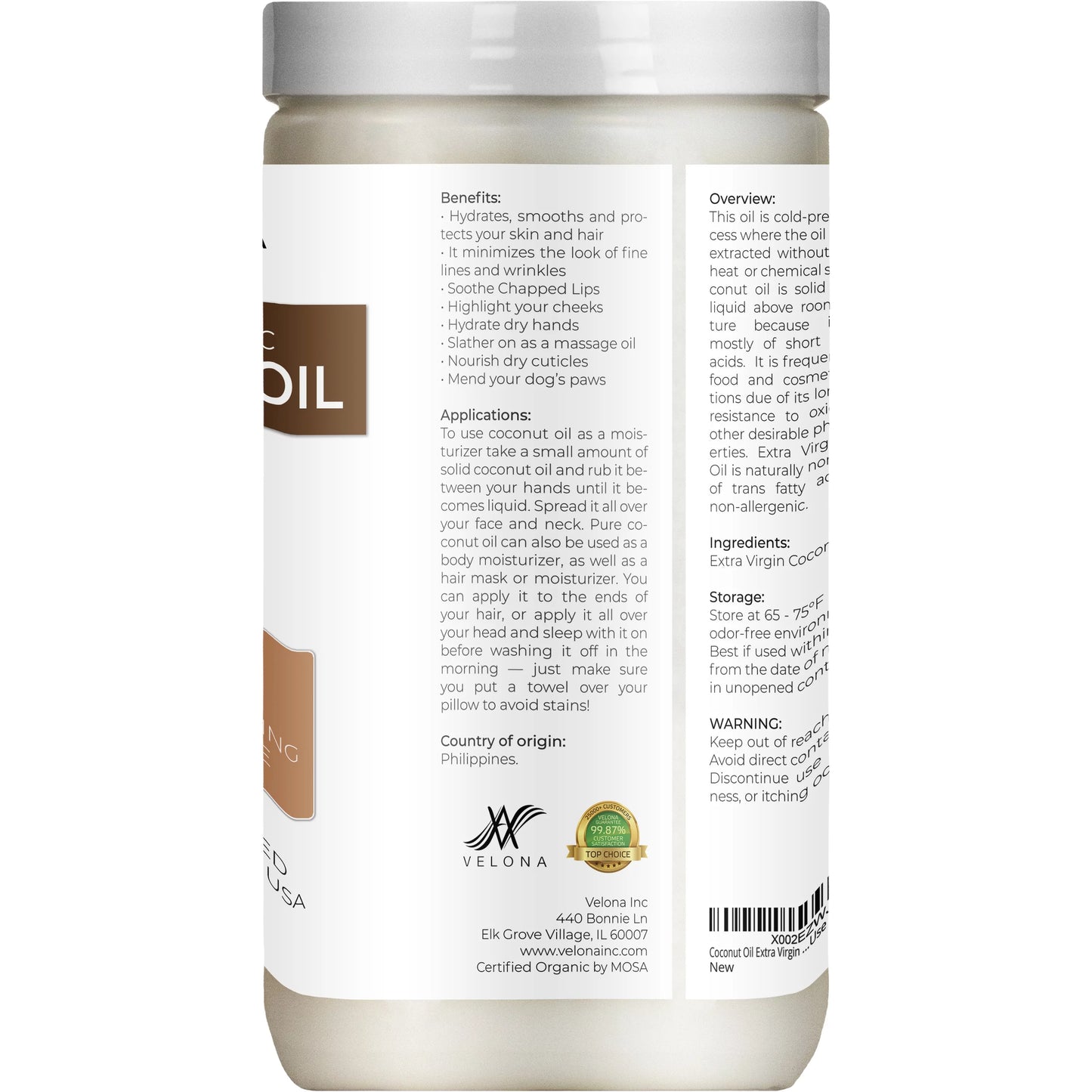 - Use Oil in Body, Virgin, Food oz Results jar | Care Skin, Virgin USDA Certified Hair - Grade Cosmetic Extra | Pressed Face, Velona Today and | Cold 64 Enjoy Coconut | | Extra Organic