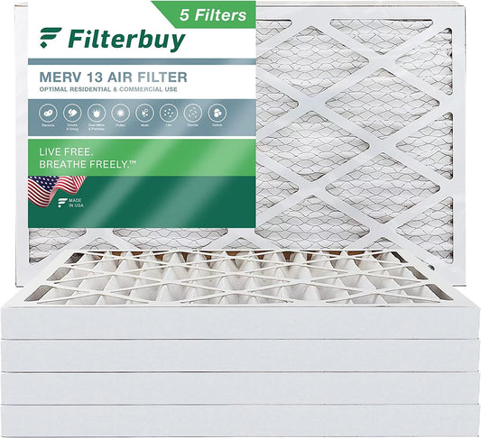 13 Pleated AC Filterbuy Air (5-Pack) Furnace HVAC Filters 20x32x2 MERV