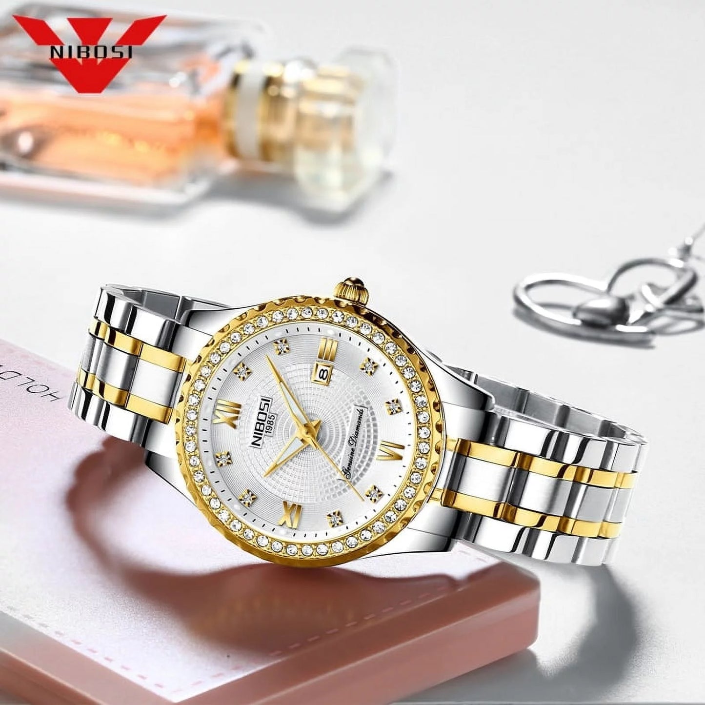 Women&#39;s Creative NIBOSI New Waterproof Women Watches Steel Watch Clock Watches Bracelet Gold Female Relogio 2022 Ladies Feminino