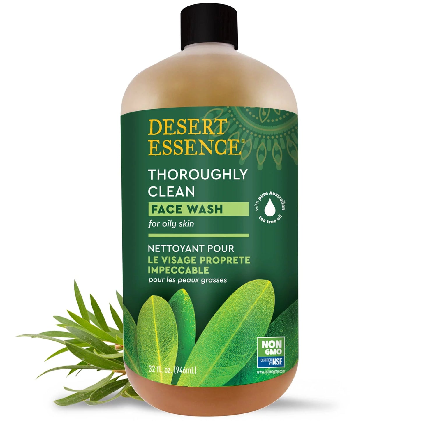 With Fl Wash Thoroughly Desert & Non-Drying, Oz Tree (Pack Clean Hydrating 2) Tea Oil, Of Face 32 Essence,