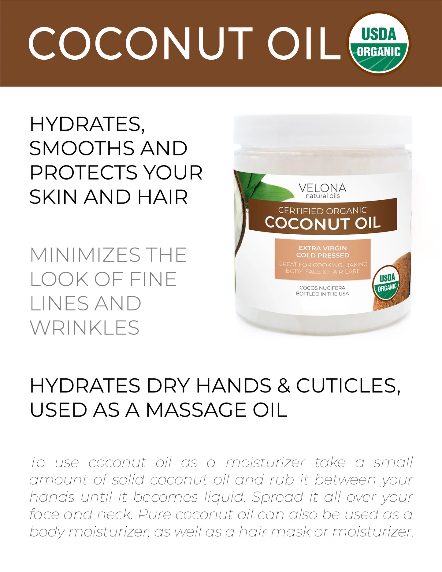 - Use Oil in Body, Virgin, Food oz Results jar | Care Skin, Virgin USDA Certified Hair - Grade Cosmetic Extra | Pressed Face, Velona Today and | Cold 64 Enjoy Coconut | | Extra Organic